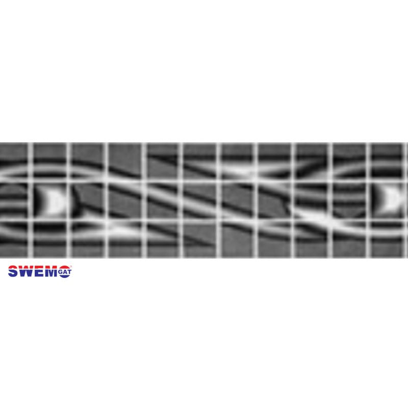 Fibreglass Pool Mosaic Listello Charcoal Tissue sheet 800mm x 160mm sheet