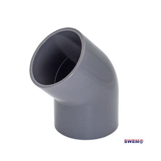PVC Elbow 45 deg glued Grey
