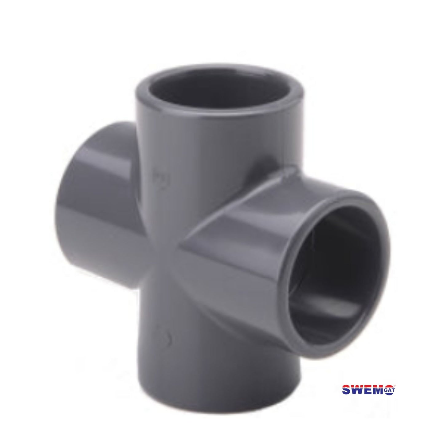 PVC Cross connector grey glued