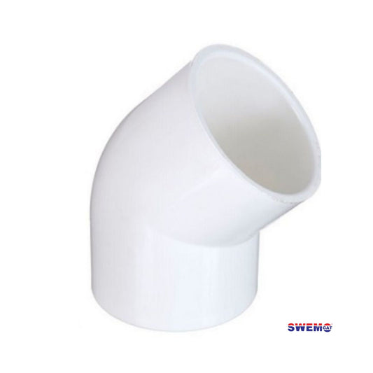 PVC elbow 45 degree 50mm white