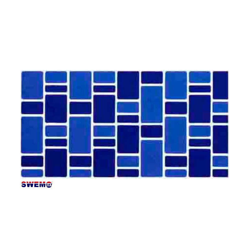Fibreglass Pool Mosaic Tissue Sheet - Waterfalls Dark Blue 605mm x 150mm