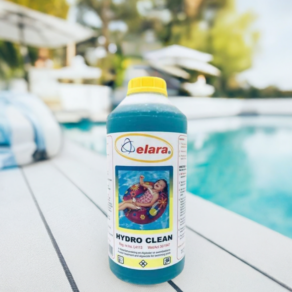 Elara Hydroclean-Water treatment and algaecide for swimming pools.