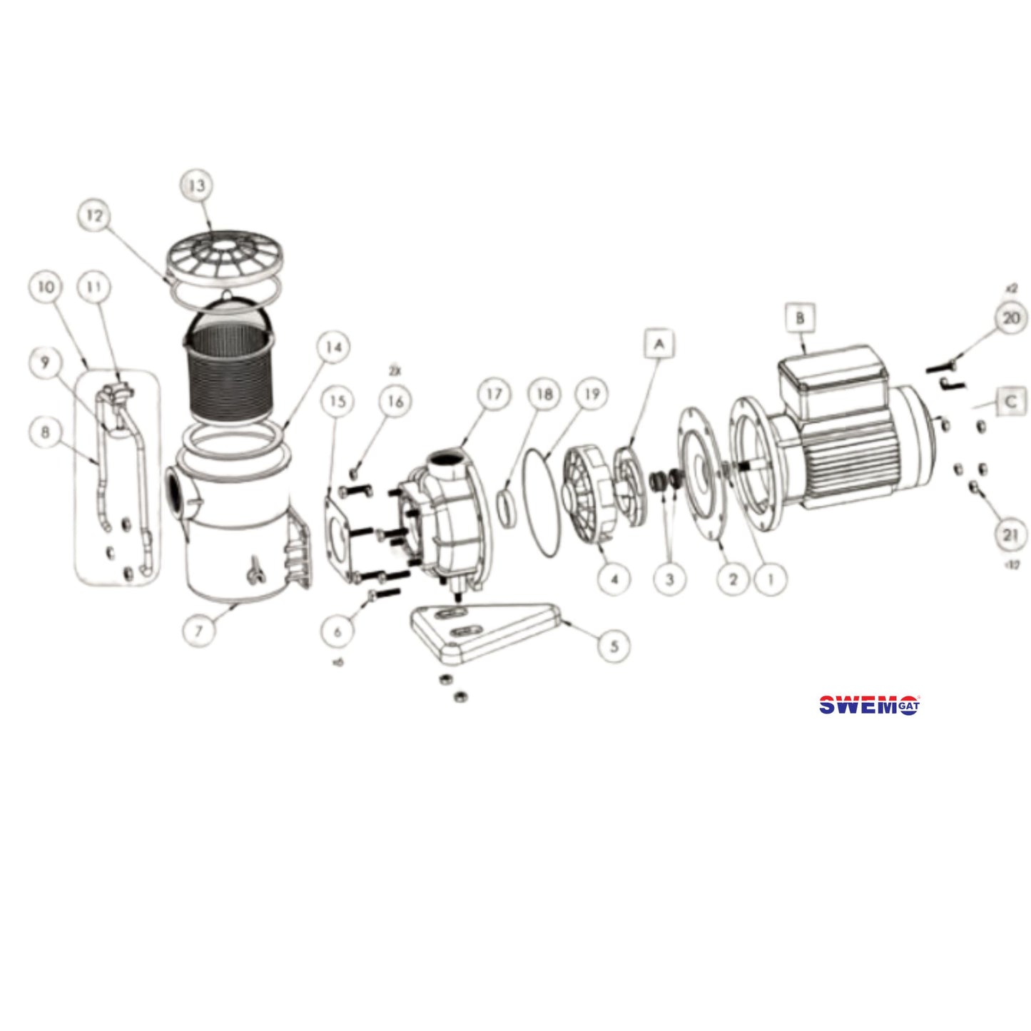 Rapid 230V swimming pool pump