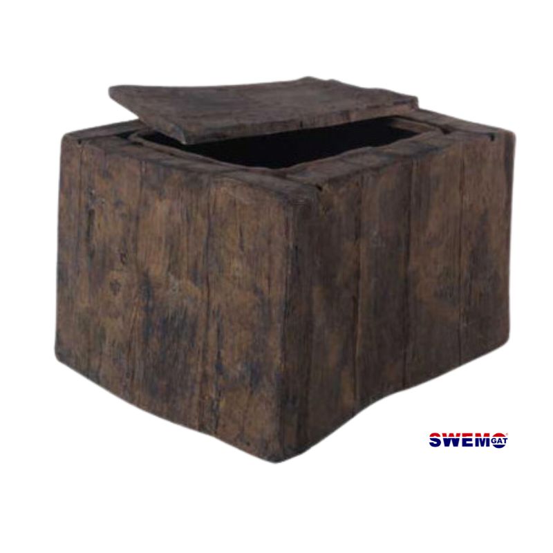 Pool pump system housing & lid - fibreglass railway sleeper finish