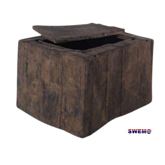 Pool pump system housing & lid - fibreglass railway sleeper finish
