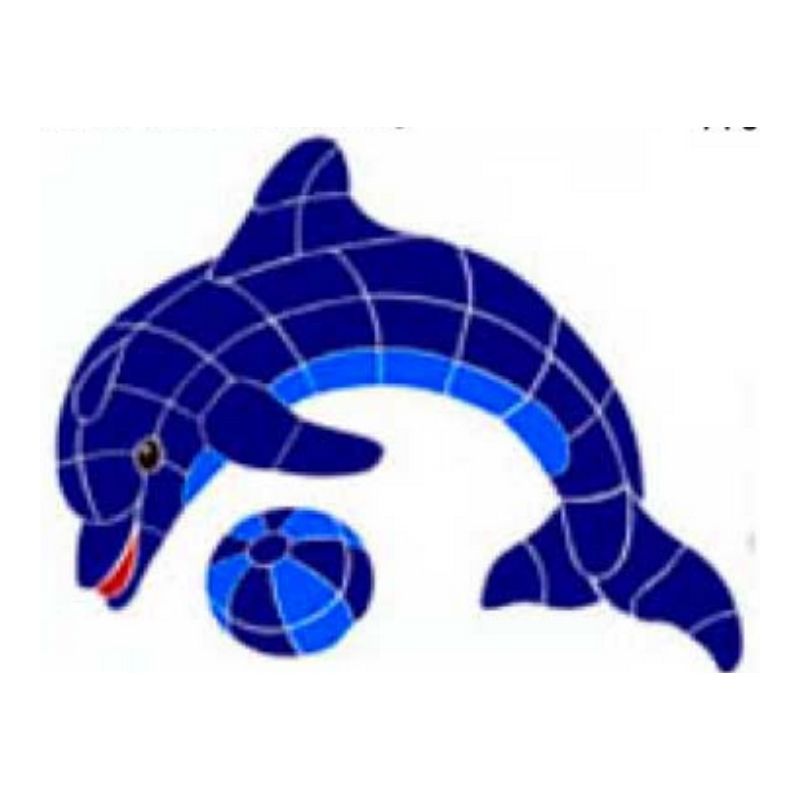 Fibreglass Pool Motif Happy Dolphin & Ball(Printed on tissue paper)