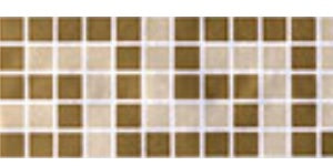 Macro Greek Caramel Fibreglass Pool Mosaic Tissue Sheet 800 x160mm