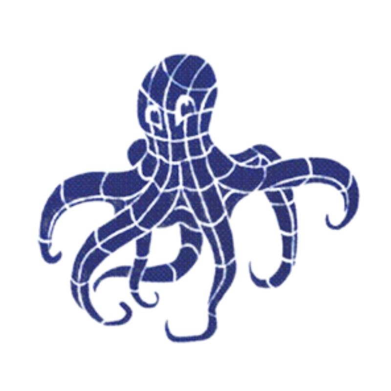 Fibreglass Pool Motif Octopus Blue (Printed on tissue paper)