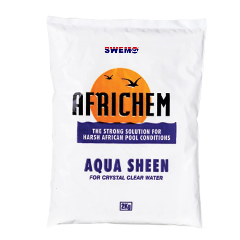 Africhem Aquasheen 2kg | Iron free flocculant to clear dirty swimming pool water