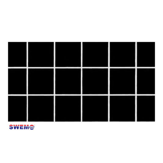 Black tile Fibreglass Swimming Pool Mosaic Tissue Sheet 600x 150mm