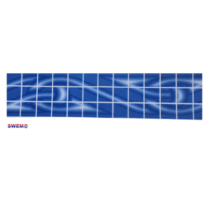 Fibreglass Pool Mosaic Listello Blue Tissue sheet 800mm x 160mm sheet