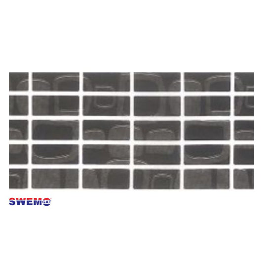 Lunaro Charcoal Fibreglass Pool Mosaic Tissue Sheet 960mm x 160mm