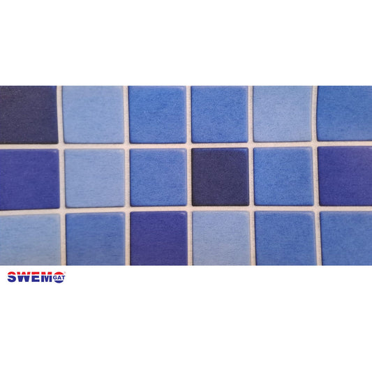 Marston Blue Fibreglass Pool Mosaic Tissue Sheet 800mm x 160mm