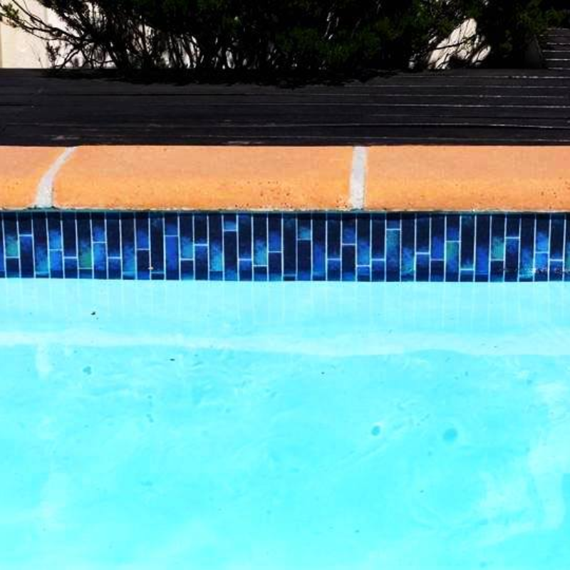 Mirage tile Fibreglass Pool Mosaic Tile Sheet 800mm x160mm