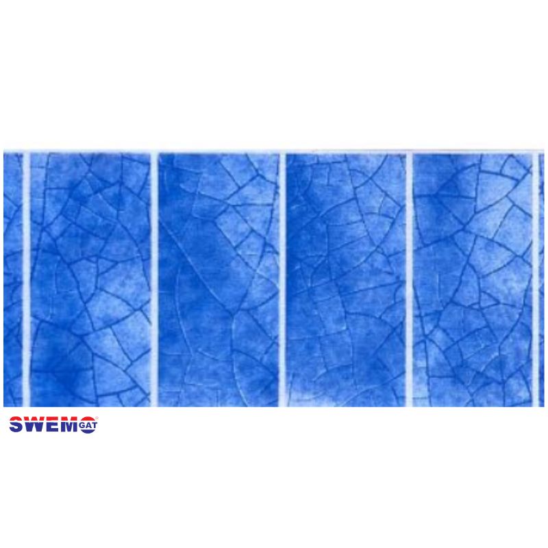 Porcelain Puzzle Blue Fibreglass Pool Mosaic Tissue Sheet 800mm x160mm