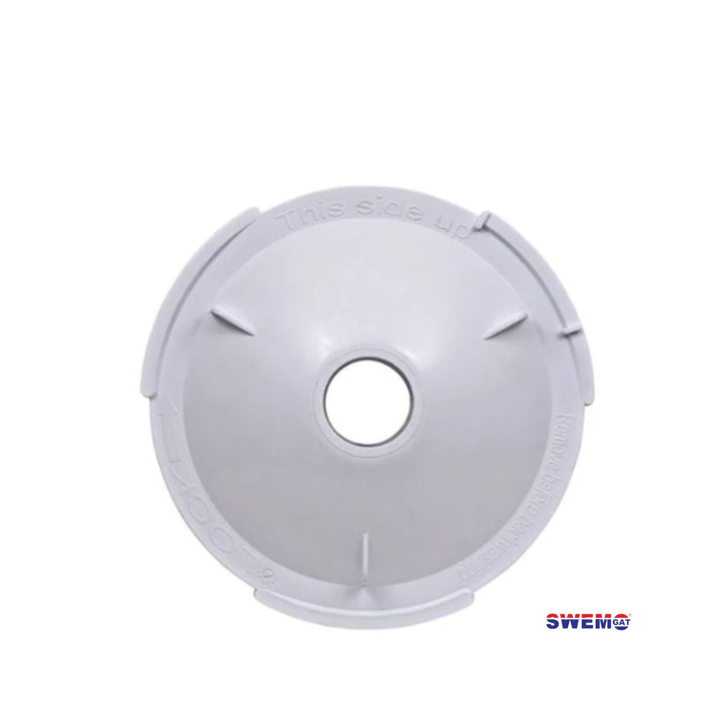Swimquip Weir vacuum lid | White vac lid with 3 lips to rotate-and-clip into Swimquip weir