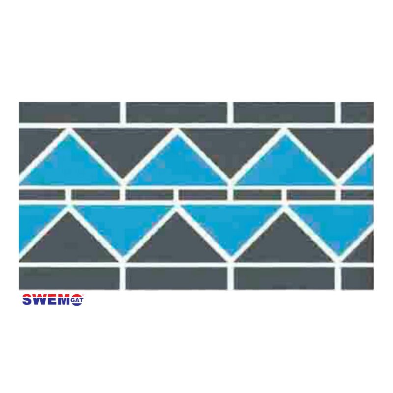 Wave Runner Grey Fibreglass Pool Mosaic Tissue Sheet 620x155mm