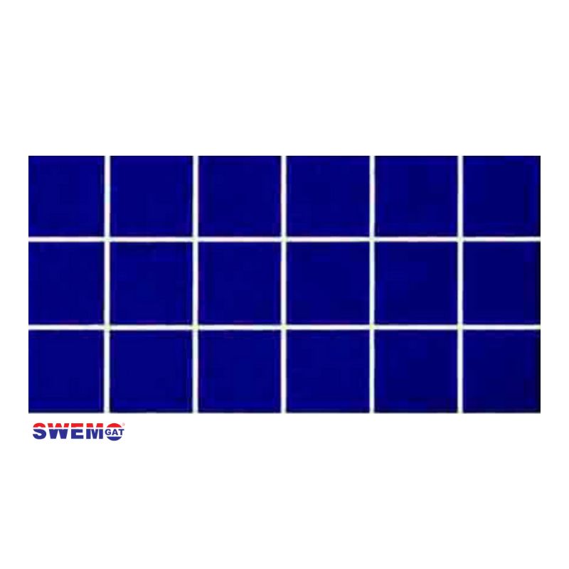 Blue tile Fibreglass Pool Mosaic Tissue sheet 600mm x 150mm