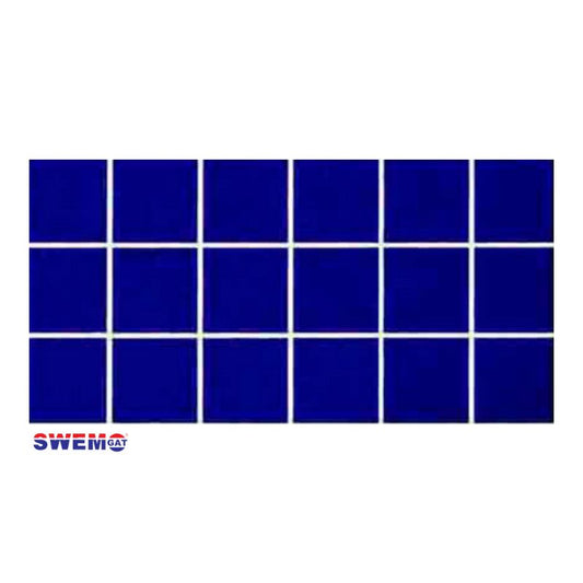 Blue tile Fibreglass Pool Mosaic Tissue sheet 600mm x 150mm