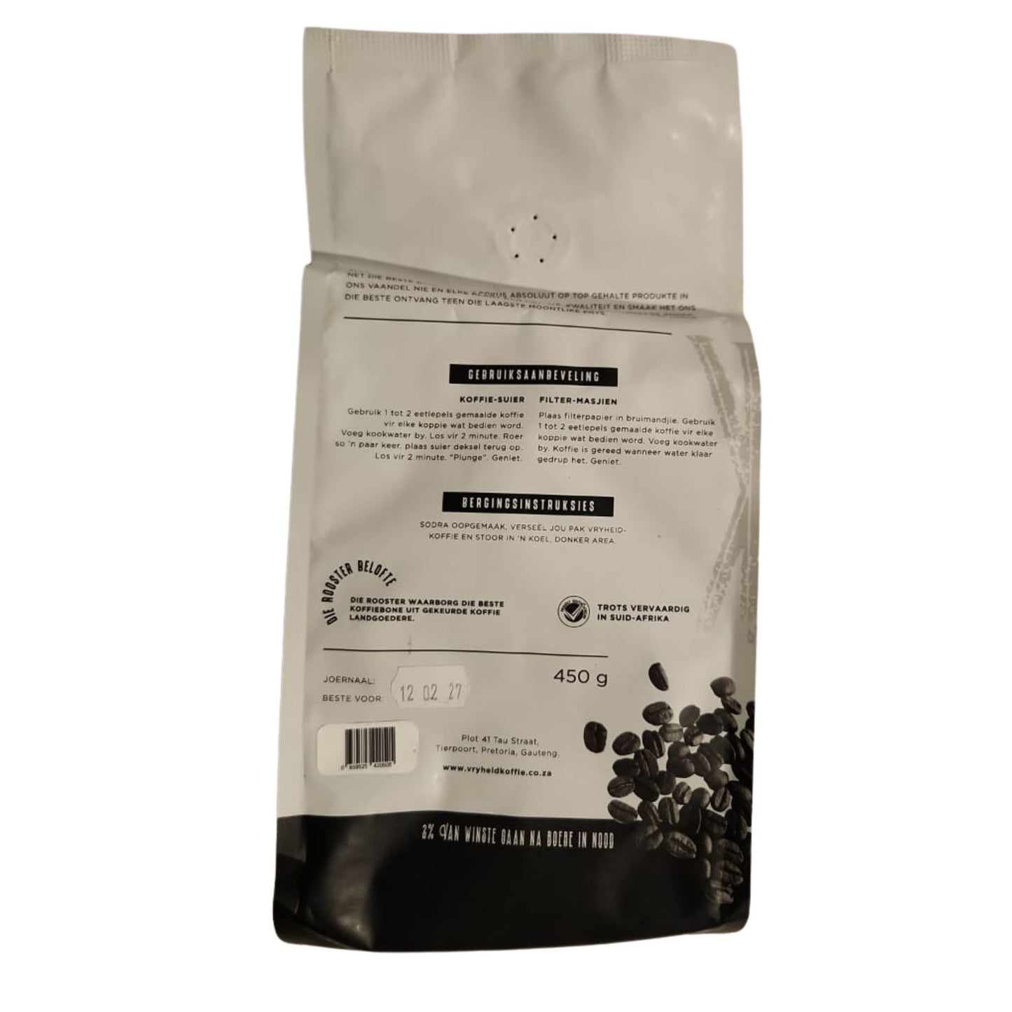Arabica-koffie met 'n donker sjokolade-aroma - 450 g