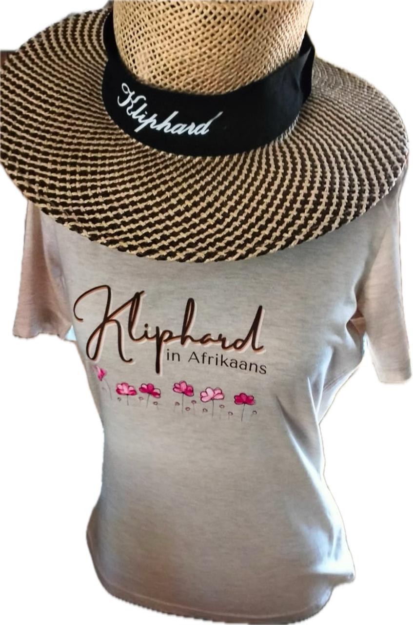 Kliphard in Afrikaans Dames T-hemp met Blomme