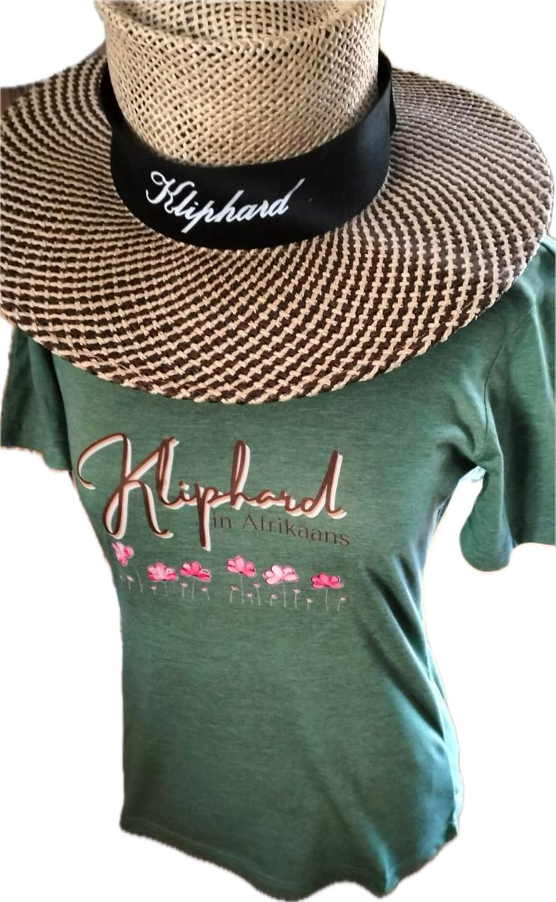 Kliphard in Afrikaans Dames T-hemp met Blomme