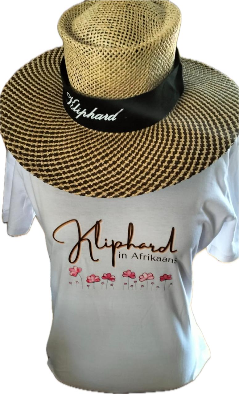 Kliphard in Afrikaans Dames T-hemp met Blomme