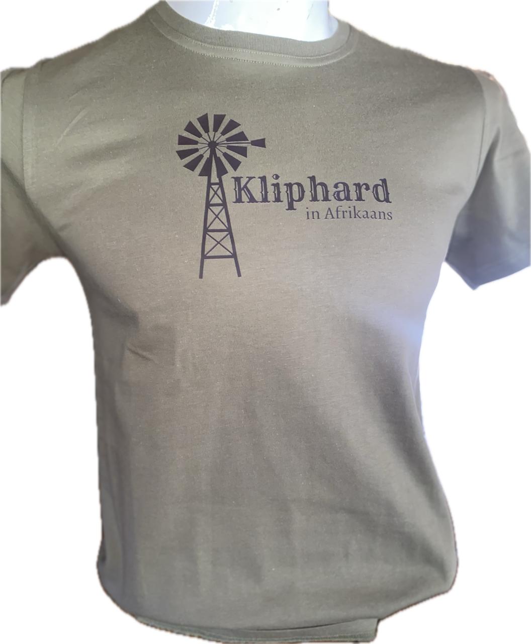 Kliphard in Afrikaans Mans T-hemp met Windpomp