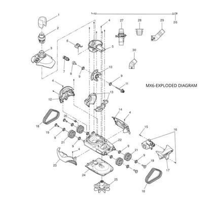 Gearbox Side A - MX6/MX8 Zodiac pool cleaner