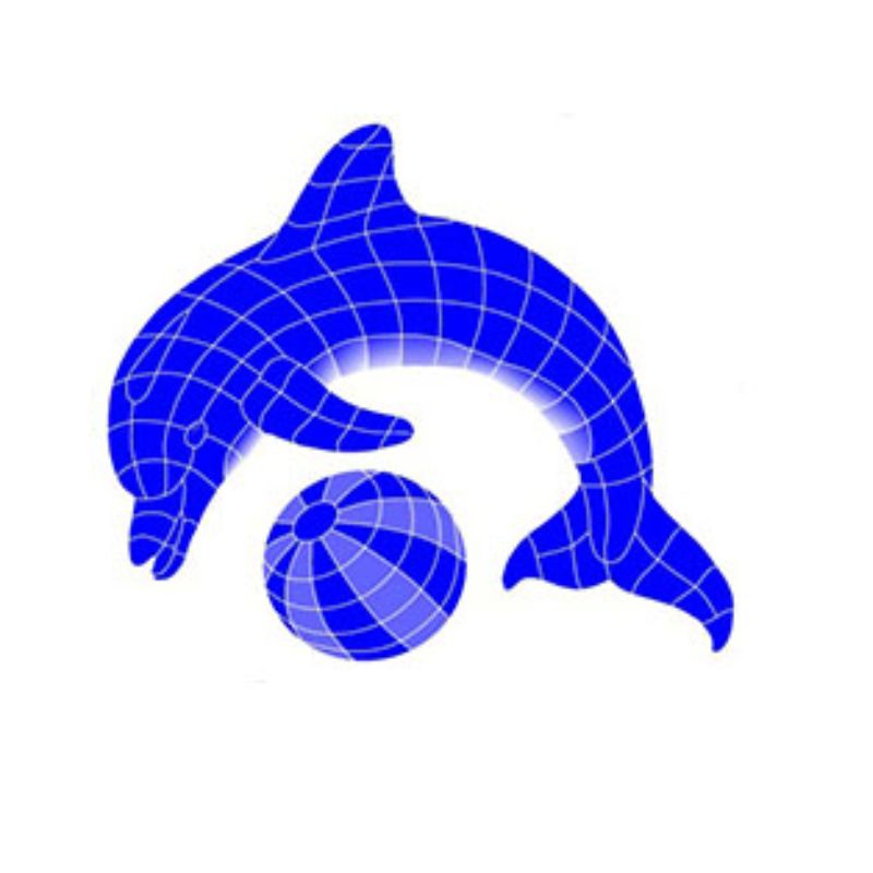 Fibreglass Pool Motif Dolphin & Ball(Printed on tissue paper)