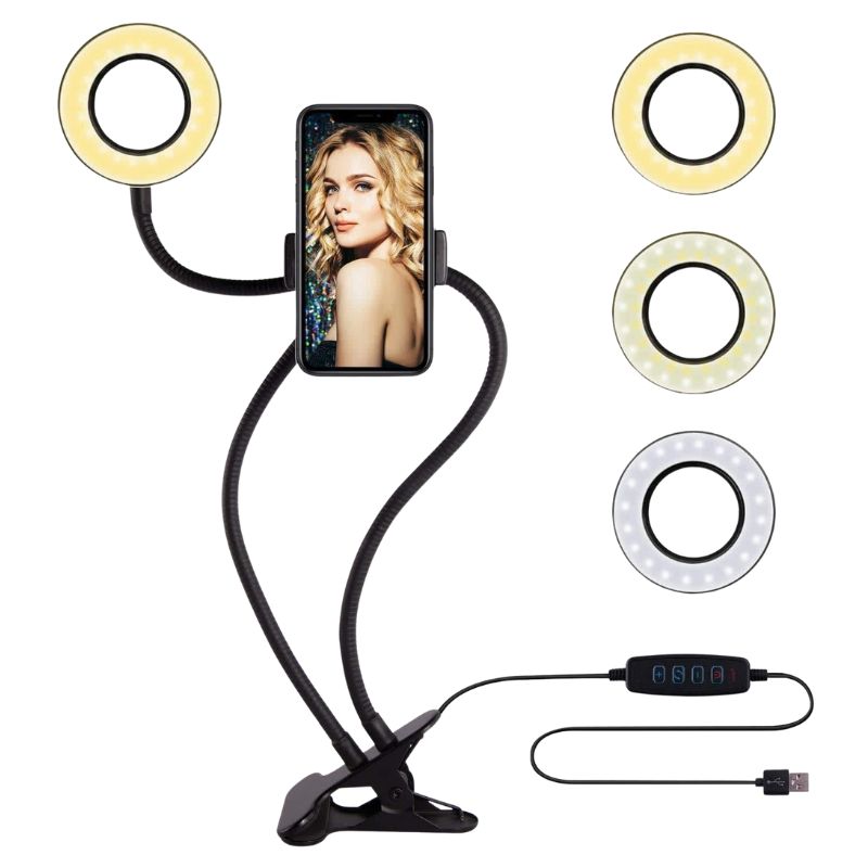 Professional Live Stream Selfie Ring Light and Cellphone stand