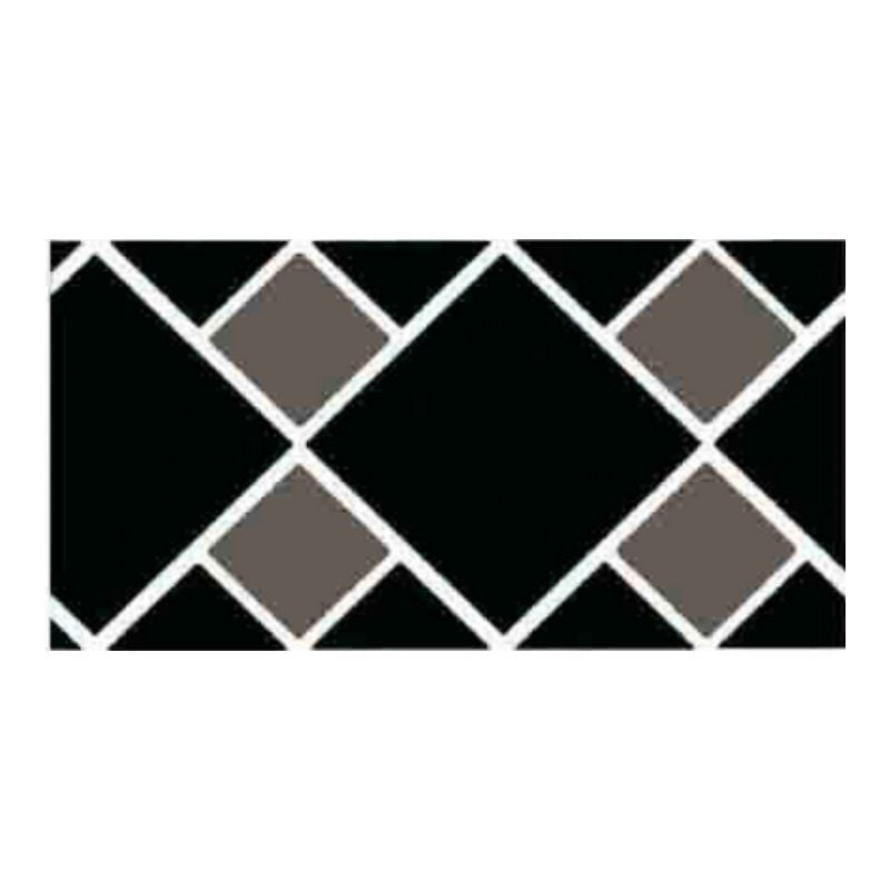 Double Diamond Black  Fibreglass Pool Mosaic Tissue Sheet 675mm x155mm